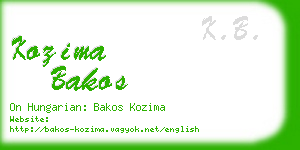 kozima bakos business card